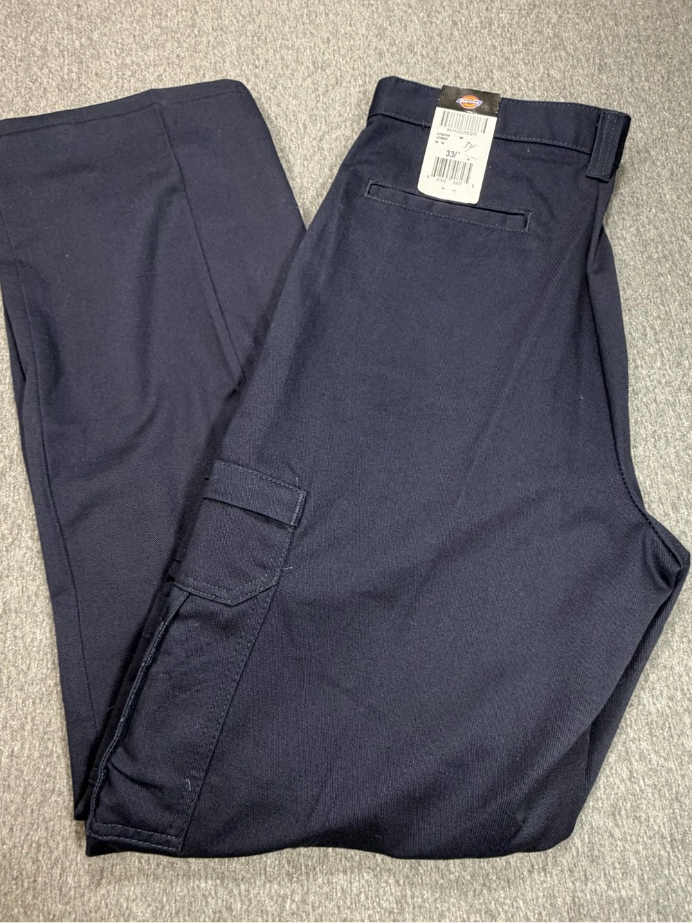 Dickies Men’s LP337NV Industrial Cargo Work Pants Relaxed Navy Blue 33x34 NEW